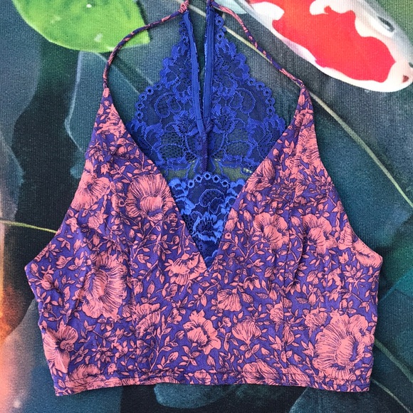 🐲💙 Free People Intimately Century Lace- Contrast Brami Bralette - Picture 2 of 6
